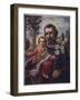 San Jose (Saint Joseph) Holds His Son in One Hand a Lily Stem in the Other-null-Framed Photographic Print