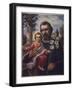 San Jose (Saint Joseph) Holds His Son in One Hand a Lily Stem in the Other-null-Framed Photographic Print