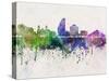 San Jose Skyline in Watercolor Background-paulrommer-Stretched Canvas