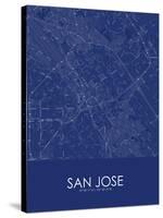 San Jose, United States of America Blue Map-null-Stretched Canvas