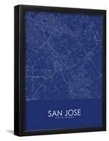 San Jose, United States of America Blue Map-null-Framed Poster