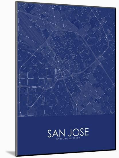 San Jose, United States of America Blue Map-null-Mounted Poster