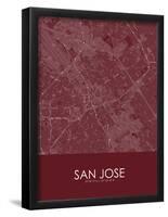 San Jose, United States of America Red Map-null-Framed Poster