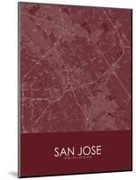 San Jose, United States of America Red Map-null-Mounted Poster