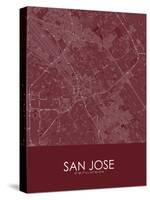 San Jose, United States of America Red Map-null-Stretched Canvas