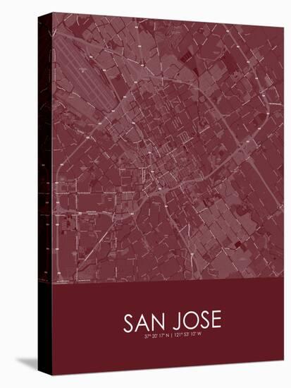 San Jose, United States of America Red Map-null-Stretched Canvas