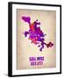 San Jose Watercolor Map-NaxArt-Framed Art Print