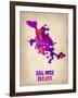 San Jose Watercolor Map-NaxArt-Framed Art Print