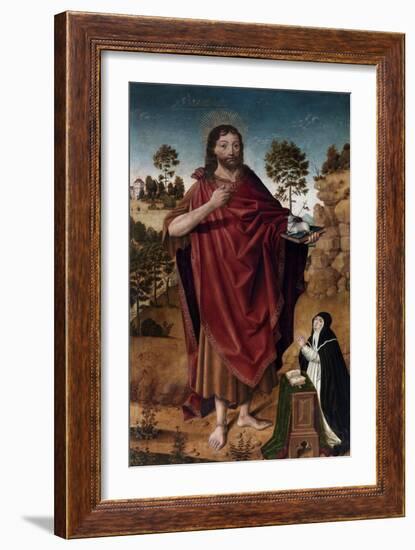 San Juan Bautista Y Una Donante, 1480-1485-Diego De La Cruz-Framed Giclee Print