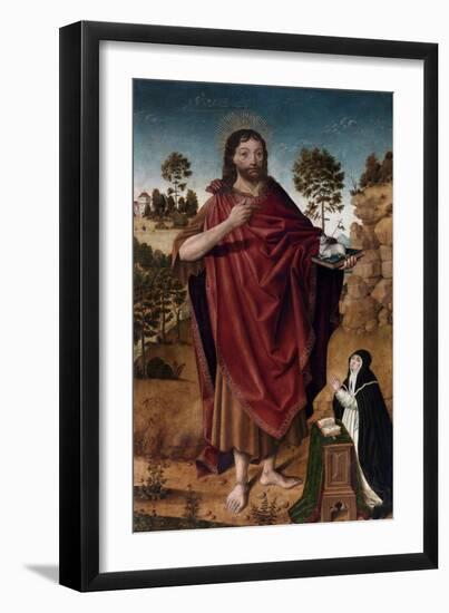 San Juan Bautista Y Una Donante, 1480-1485-Diego De La Cruz-Framed Giclee Print