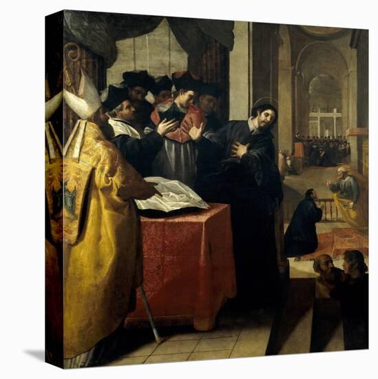 San Juan De Mata Renuncia Al Doctorado Y Lo Acepta Luego Por Inspiración Divina, 1634-Vincenzo Carducci-Stretched Canvas
