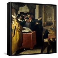 San Juan De Mata Renuncia Al Doctorado Y Lo Acepta Luego Por Inspiración Divina, 1634-Vincenzo Carducci-Framed Stretched Canvas