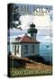San Juan Island, Washington - Lime Kiln Lighthouse Day Scene-Lantern Press-Stretched Canvas