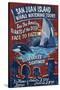 San Juan Island, Washington - Whale Watching-Lantern Press-Stretched Canvas