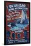 San Juan Island, Washington - Whale Watching-Lantern Press-Framed Art Print