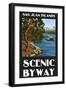 San Juan Islands Scenic Byway, Washington - Official Logo-Lantern Press-Framed Art Print