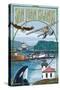 San Juan Islands, Washington - Montage-Lantern Press-Stretched Canvas