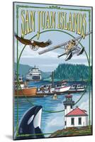 San Juan Islands, Washington - Montage-Lantern Press-Mounted Art Print