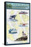 San Juan Islands, Washington - Nautical Chart-Lantern Press-Framed Stretched Canvas