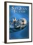 San Juan Islands, Washington - Sea Otter-Lantern Press-Framed Art Print