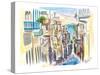 San Juan Puerto Rico Street Scene With Harbour View-M. Bleichner-Stretched Canvas