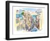 San Juan Puerto Rico Street Scene With Harbour View-M. Bleichner-Framed Art Print