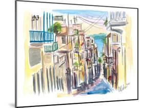 San Juan Puerto Rico Street Scene With Harbour View-M. Bleichner-Mounted Art Print