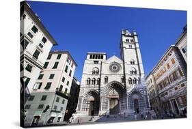 San Lorenzo Cathedral in the Old Town, Genoa, Liguria, Italy, Europe-Mark Sunderland-Stretched Canvas