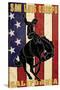 San Luis Obispo, California - Bronco and Star-Lantern Press-Stretched Canvas