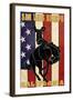 San Luis Obispo, California - Bronco and Star-Lantern Press-Framed Art Print