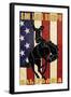 San Luis Obispo, California - Bronco and Star-Lantern Press-Framed Art Print