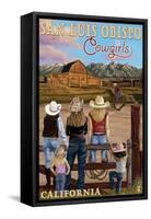 San Luis Obispo, California - Cowgirls-Lantern Press-Framed Stretched Canvas