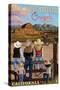 San Luis Obispo, California - Cowgirls-Lantern Press-Stretched Canvas