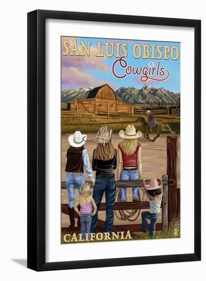 San Luis Obispo, California - Cowgirls-Lantern Press-Framed Art Print