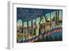 San Luis Obispo, California - Large Letter Scenes-Lantern Press-Framed Art Print