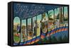 San Luis Obispo, California - Large Letter Scenes-Lantern Press-Framed Stretched Canvas