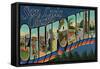 San Luis Obispo, California - Large Letter Scenes-Lantern Press-Framed Stretched Canvas