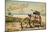 San Luis Obispo, California - Life is a Beautiful Ride - Beach Cruisers-Lantern Press-Mounted Art Print