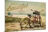 San Luis Obispo, California - Life is a Beautiful Ride - Beach Cruisers-Lantern Press-Mounted Premium Giclee Print