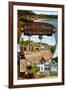 San Luis Obispo, California - Montage-Lantern Press-Framed Art Print