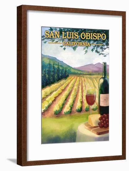 San Luis Obispo, California - Wine Country-Lantern Press-Framed Art Print