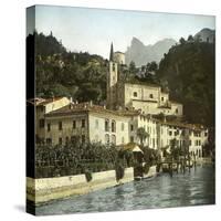 San Mamete (Italy), the Village on Lake Lugano, Circa 1890-Leon, Levy et Fils-Stretched Canvas