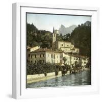 San Mamete (Italy), the Village on Lake Lugano, Circa 1890-Leon, Levy et Fils-Framed Photographic Print