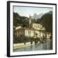 San Mamete (Italy), the Village on Lake Lugano, Circa 1890-Leon, Levy et Fils-Framed Photographic Print