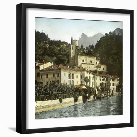 San Mamete (Italy), the Village on Lake Lugano, Circa 1890-Leon, Levy et Fils-Framed Premium Photographic Print