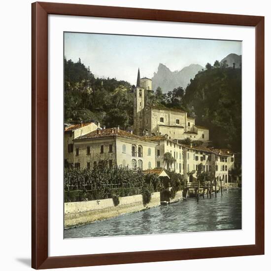 San Mamete (Italy), the Village on Lake Lugano, Circa 1890-Leon, Levy et Fils-Framed Photographic Print