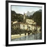 San Mamete (Italy), the Village on Lake Lugano, Circa 1890-Leon, Levy et Fils-Framed Photographic Print