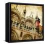 San Marco Square -Artwork In Painting Style-Maugli-l-Framed Stretched Canvas