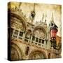 San Marco Square -Artwork In Painting Style-Maugli-l-Stretched Canvas