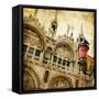 San Marco Square -Artwork In Painting Style-Maugli-l-Framed Stretched Canvas